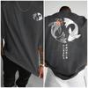 Japanese Koi Harajuku Illustration Pattern T-Shirt Men Summer Casual T Shirt Soft Fashion Short Sleeve Loose Cotton Sportswear