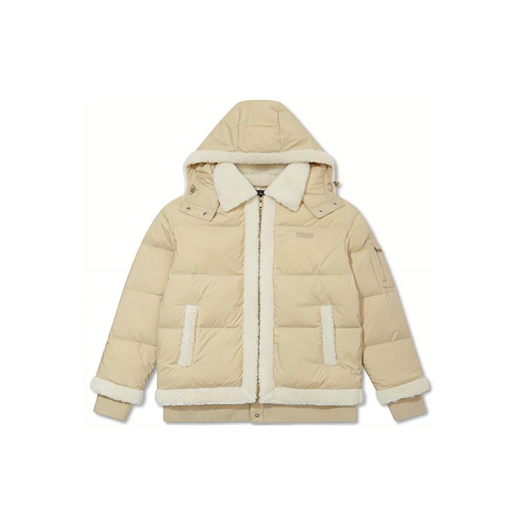 Levis FW22 Removable Hooded Long Sleeve Down Jacket Women Outerwear Khaki A5174-0000