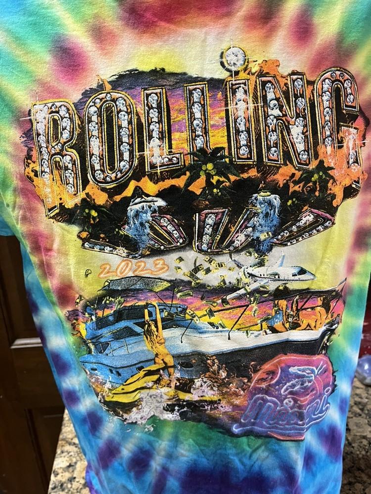 Rolling Loud Miami 2023 Хлопковая футболка с коротким рукавом Тай-дай Мужская M Унисекс футболка XXXXL