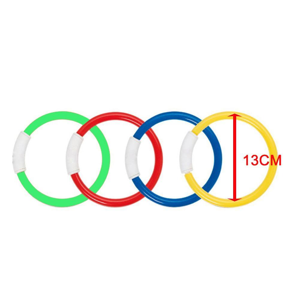 New 4pcs  Diving Rings Underwater Swimming Rings Sinking Pool Toy Rings For Kid Children Swimming Diving Ring