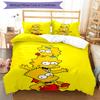 3pcs The Simpsons Bedding Set Duvet Cover Closure Includes 1 Duvet Cover & 2 Pillowcases, Soft and Comfortable for All Seasons.