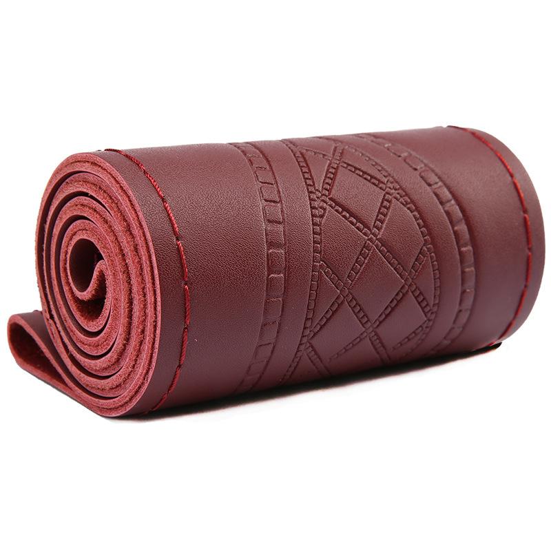 Echtes Rindsleder, geprägt, handgenäht, Lenkradbezug, modisch, atmungsaktiv, Griffbezug, Four Seasons GM Innenausstattung