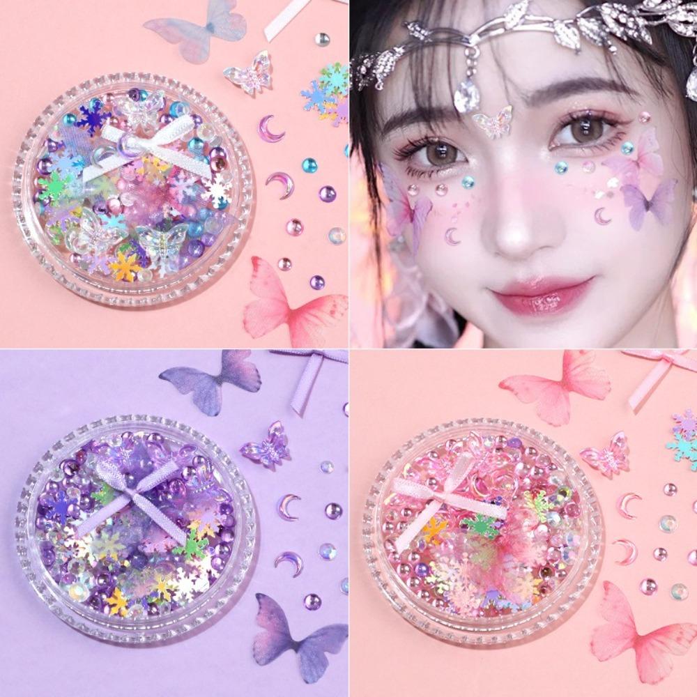 Pearls Makeup Face Stickers Diamond Eye Makeup Stickers Bridal Makeup Patch  for Face Makeup
