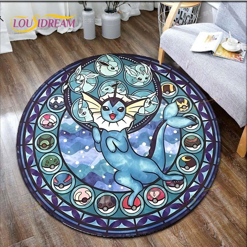 

Cartoon Pokemon Print Children Pikachu Carpet Area Rugs Round Carpet for Living Room Floor Mat Flannel Anti-Slip Mat Room Decor 150cm