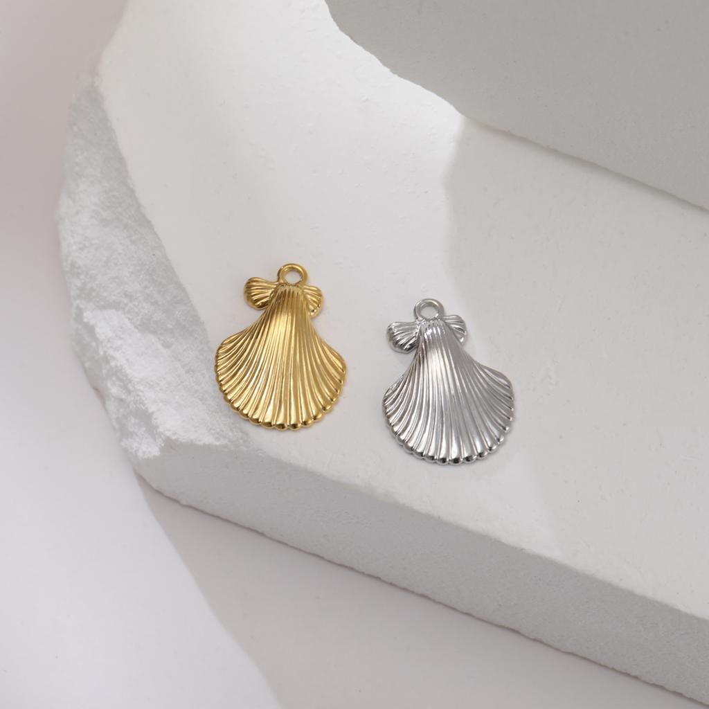 Teamer 3pcs/Lot Shell Charms For Jewelry Gold Color Stainless Steel Pendant For Necklace Earrings DIY Making Fashion Accessories