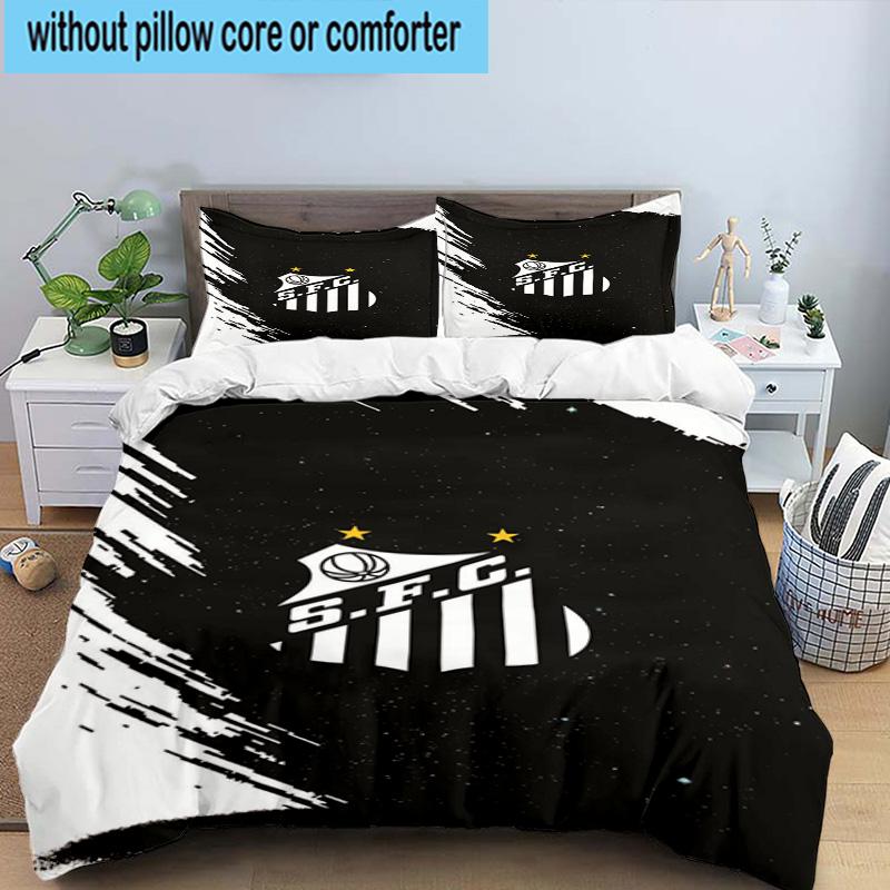 3pcs Powerful Football Crest Design Printed Bedding Set Duvet Cover Closure Includes 1 Duvet Cover & 2 Pillowcases Bedding Sets Home Decor Gifts