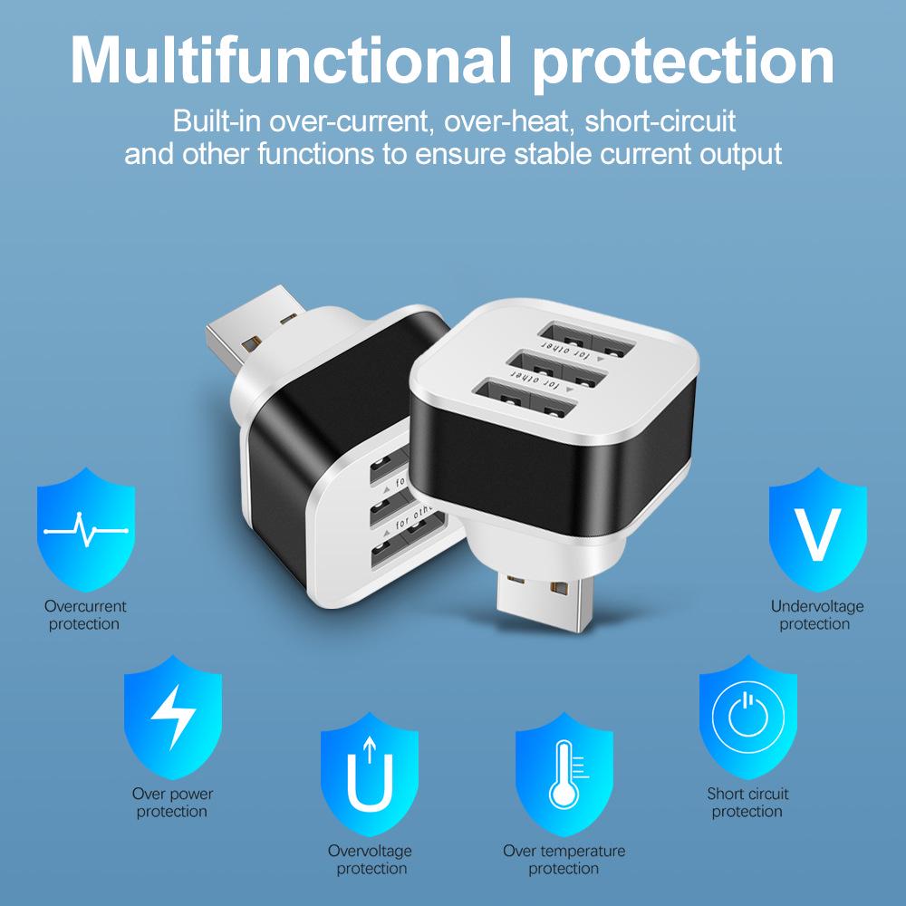 3-Port USB 2.0 Hub Splitter and Expander