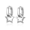 New Creative Mini Little Star Earrings Fashion Silver Color Zircon Hoop Earring for Women Holiday Jewelry Party Engagement Gifts