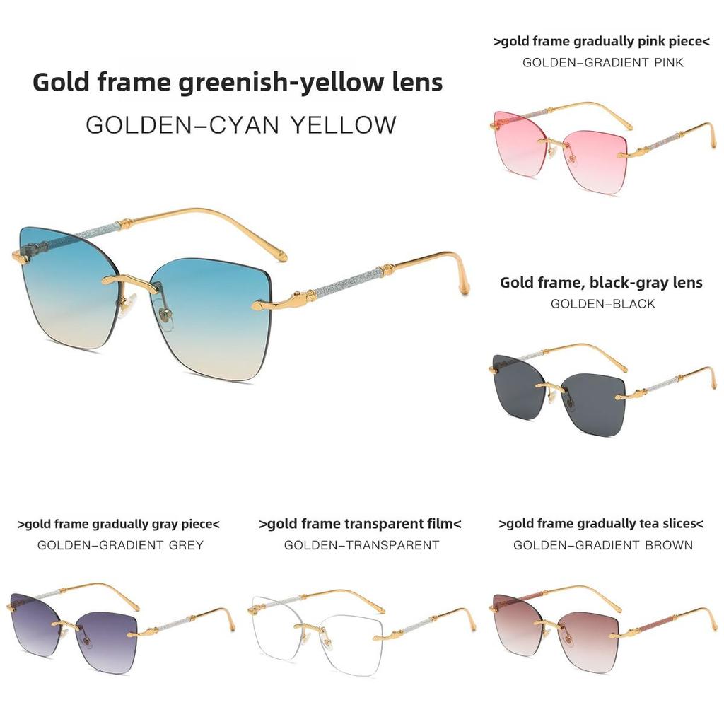 Retro Cat Eye Sunglasses For Women Uv400 Sun Protection With Green Lenses For Fashionable Outings