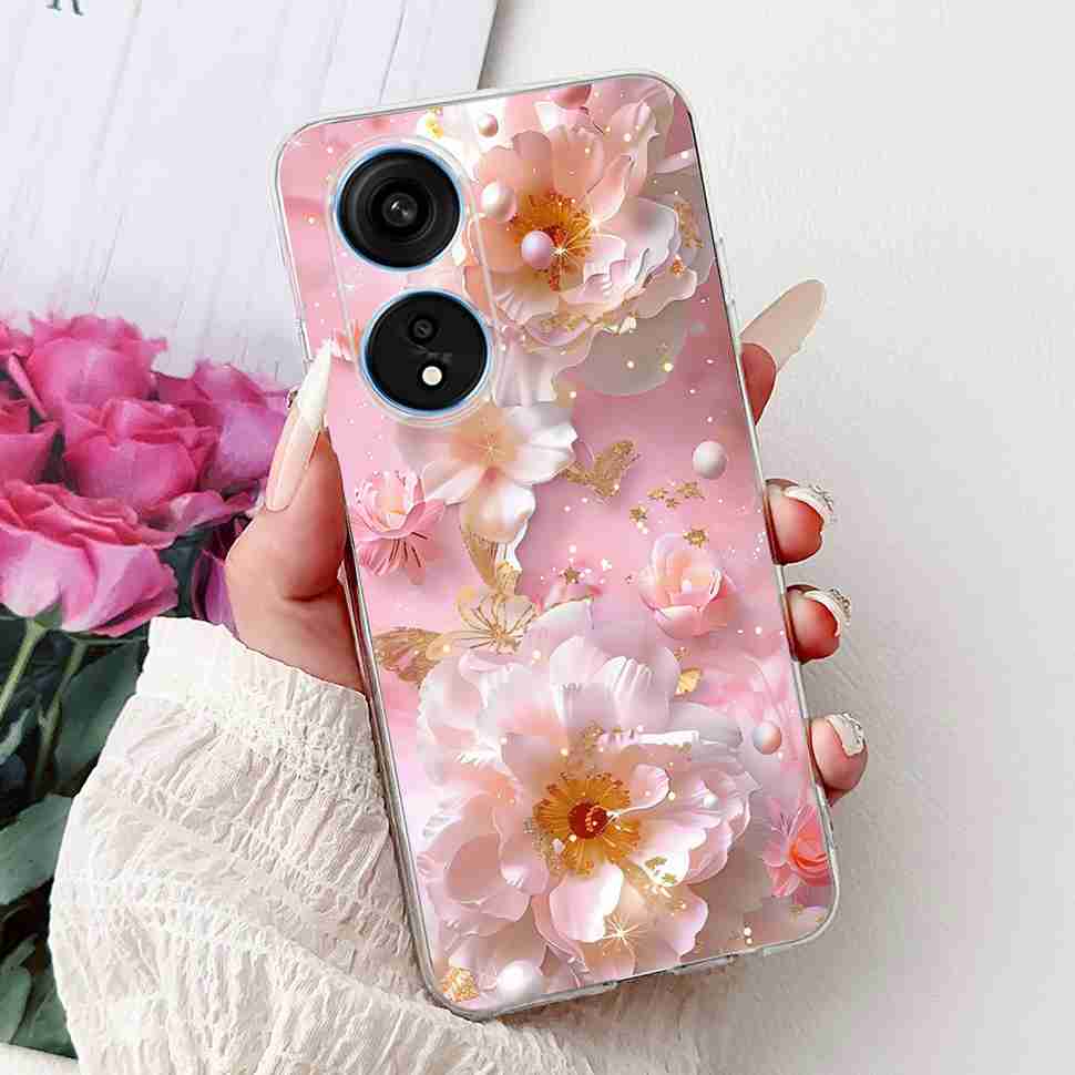 For Oppo A1 Pro 5G 6.7" Case Fashion Flower Painting Soft Silicone TPU Back Cover For Oppo A1 Pro a1 Pro PHQ110 Cases Bumper