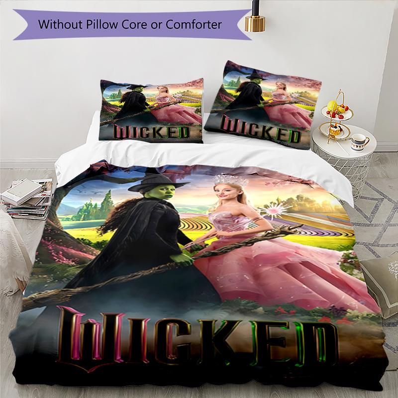 3pcs Wicked pattern bedding set duvet cover set includes duvet cover &pillowcases, perfect all season bedroom decoration & gift