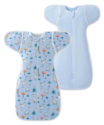Miaotti Swaddle Conjunto de Swaddle de Fácil para Dorminhoco de Algodão, 2, Uso Durante Todo o Ano, Recém-Nascido, Bebê, (Azul)