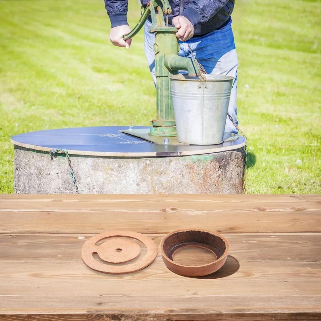 Valvola Inferiore in Pelle e Tazza in Pelle 2 Parti di Ricambio per Pompa a Pistone Per No. Pompe a pozzo manuali a 2 mani Pompe a mano per pozzi Riparazione