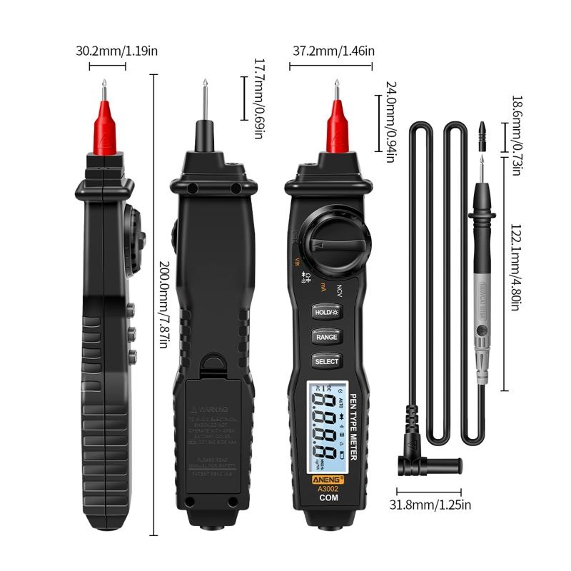 Digital Pen Type Multimeter Handheld Voltmeter Ammeter Ohmmeter for AC/for DC Voltage Current Diode Continuity Meter Tes