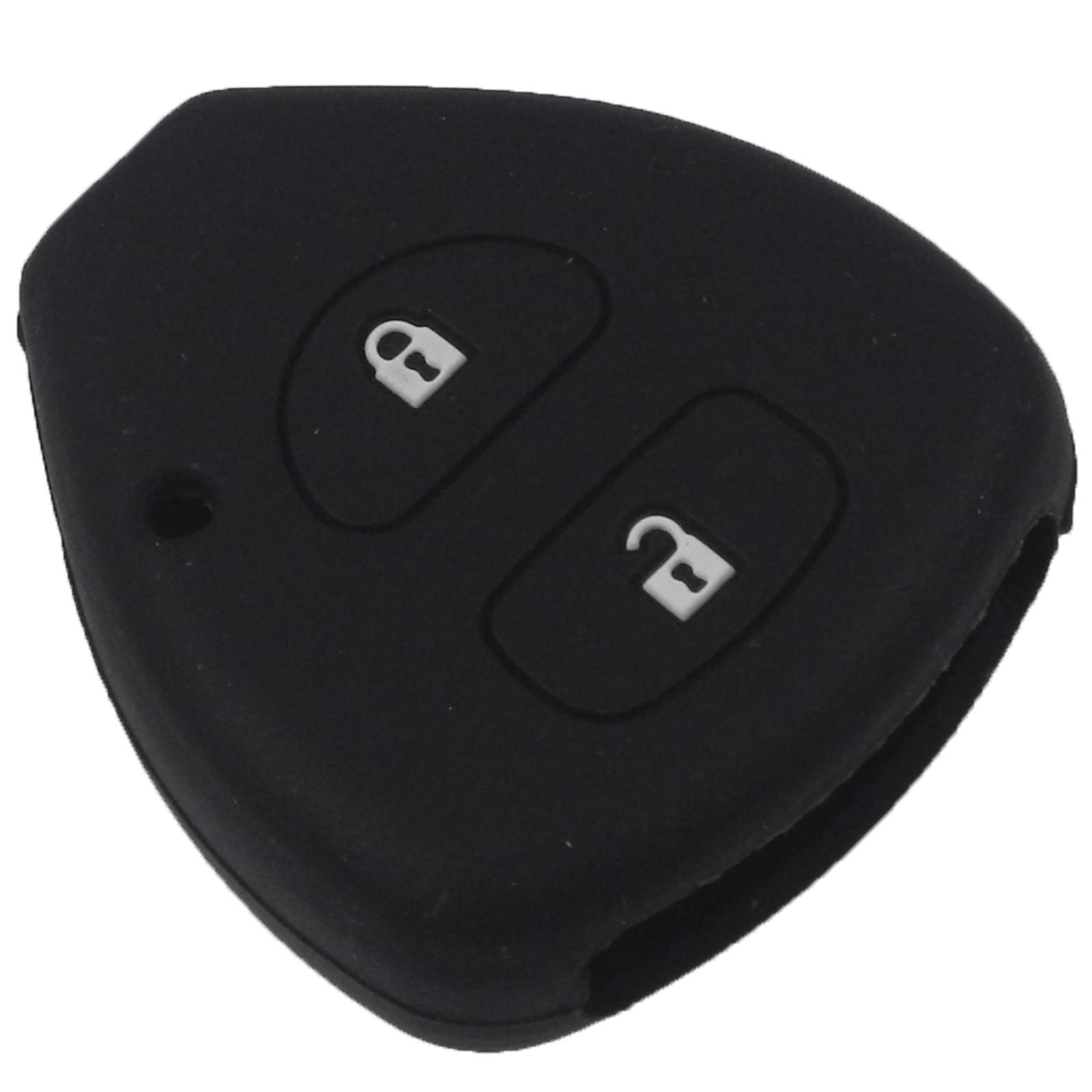 

Jingyuqin силиконовый чехол для ключей с 2 ​​кнопками для Toyota Corolla Hilux Vitz Rav4 Aqua Camry Highlander Land Cruiser Pardo защита автомобильного ключа чёрный