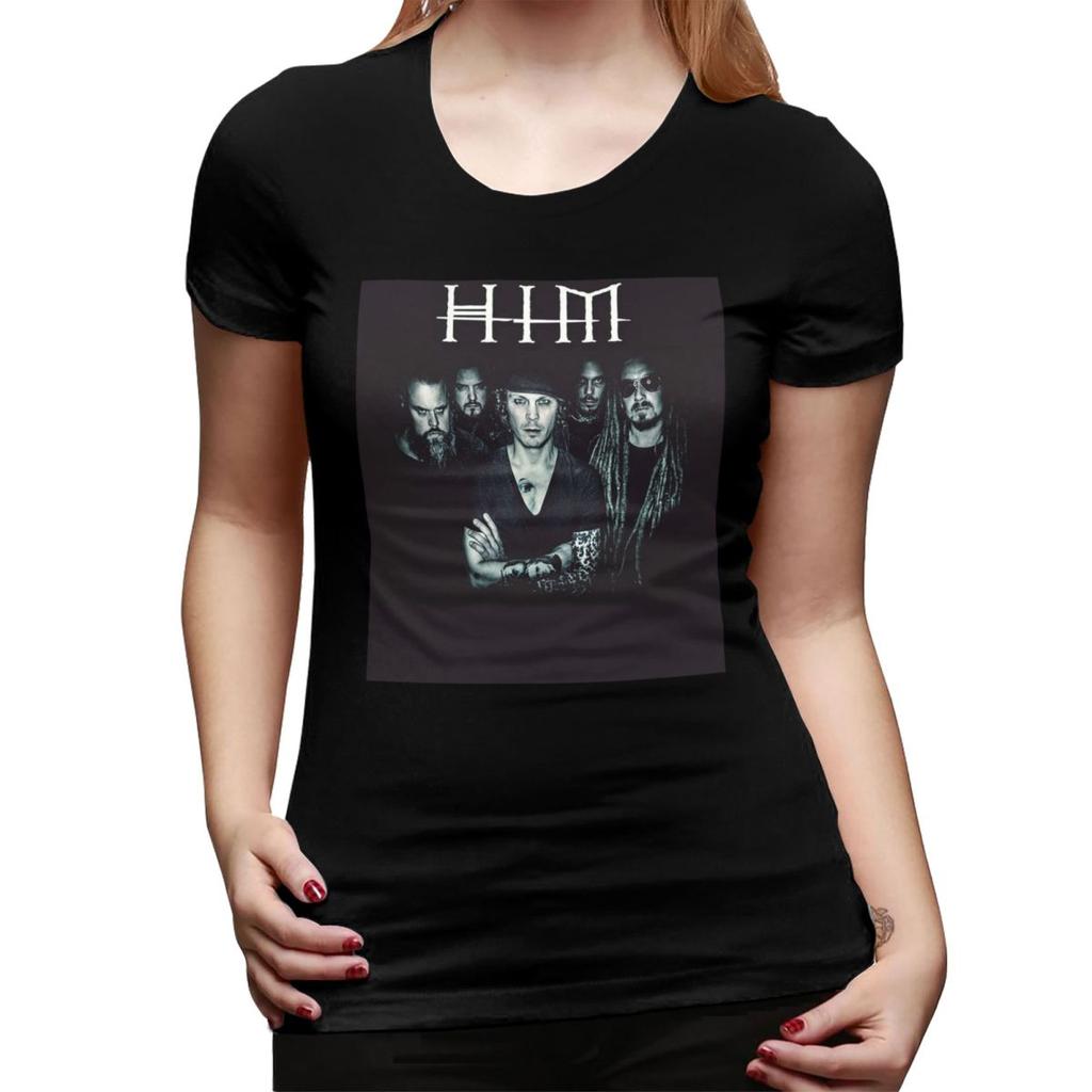 Him Band Washed Him Ville Valo Razorblade RoUnisexce T-shirt da Donna Girocollo Streetwear T-shirt da Donna Manica Corta Vestiti Top