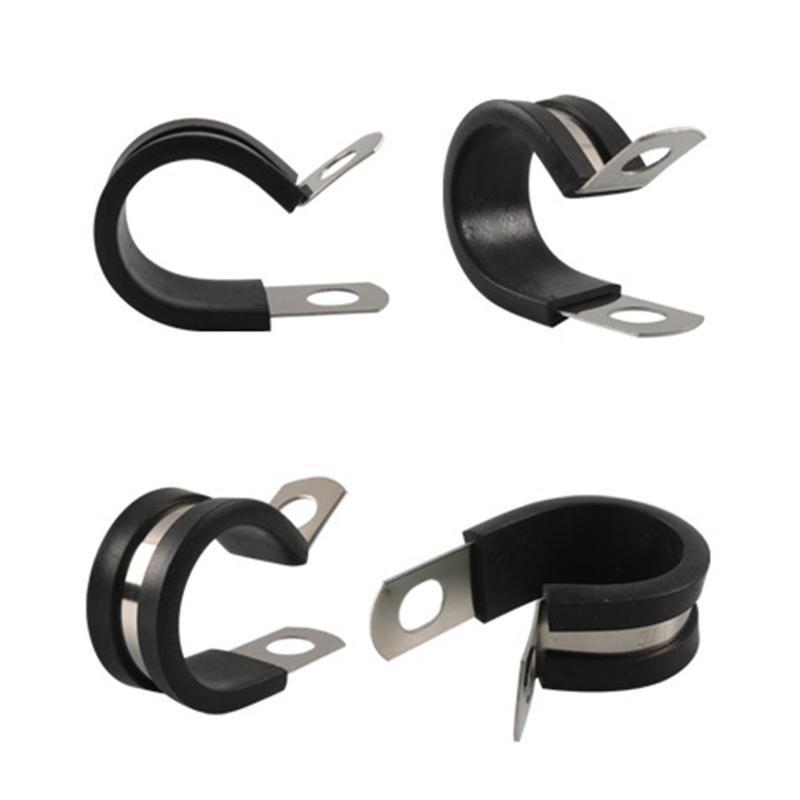 Upgraded Wire Clamps Assortment Kit Stainless Steel 304 Rubber Cushion Cable Clamps Pipe Clamp Set for Wiring Lines