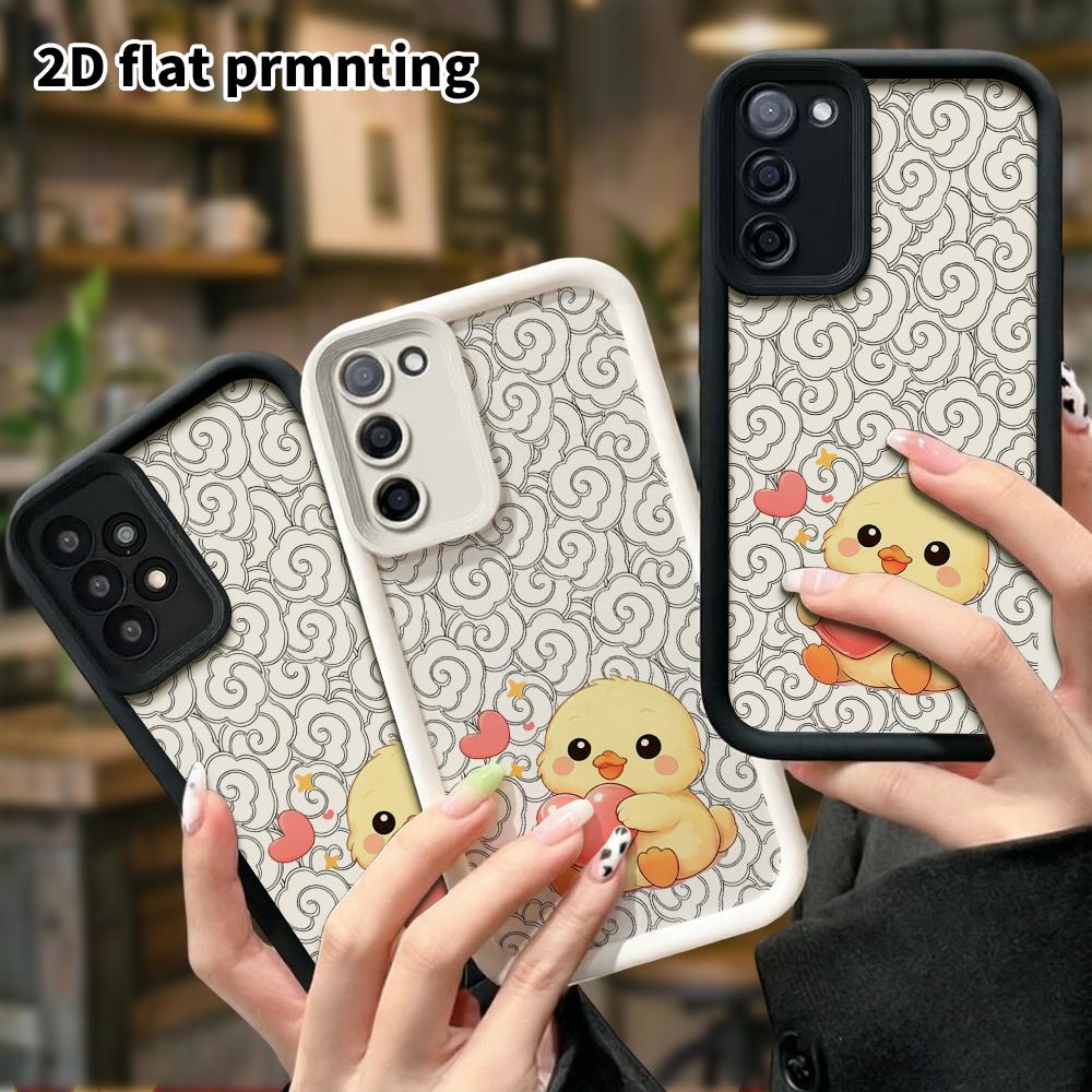 Phone Case: 2D Flat Samsung Galaxy A34 A35 M05 M06 S20 S22 S21 FE Plus 5G Protective Case, Little Yellow Duck, Christmas and Halloween Gift
