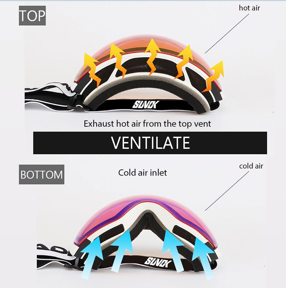 Ochelari de schi HD Mirror Straturi duble UV400 Anti-aburire Snowboard Snowboard Mască de schi Ochelari