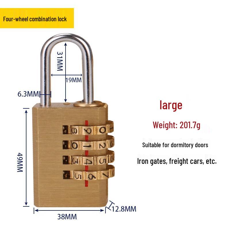 Haisdike Brass Combination Padlock