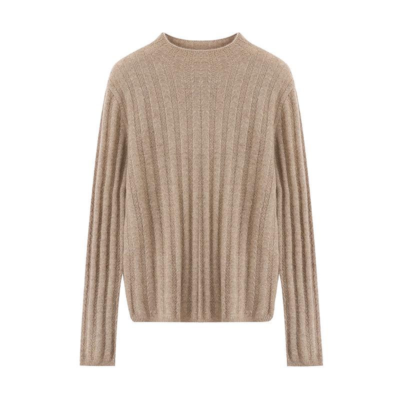Lekasha Women's Cashmere Half-High Neck Slim-Fit Pullover Sweater for Fall/Winter