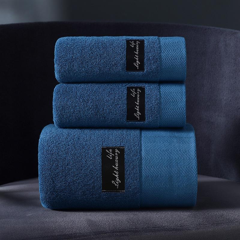 Pure Cotton Class A Soft Absorbent Embroidered Bath Towel - Luxurious, Thickened for Adults