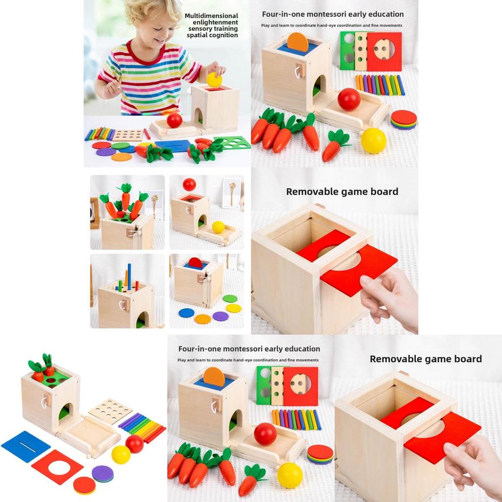 Four In One Coin Box Wooden Educational Toy For Kid Learning And Color Matching