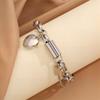 Elegantní Titanová Ocelová Pár Bracelet Srdce - Unisex, Luxusní Design, Univerzální a Stylový