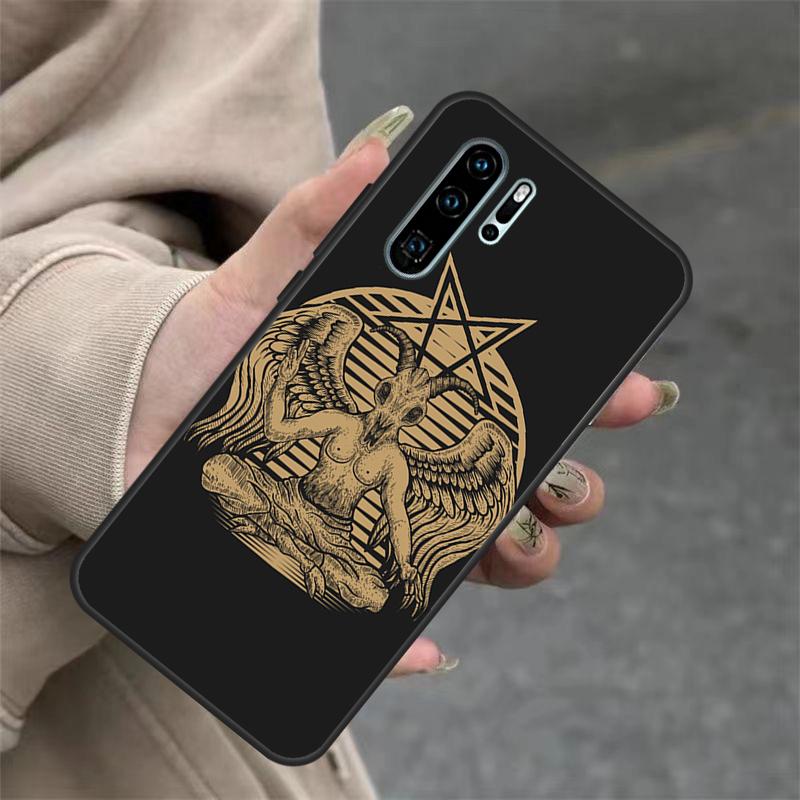 Étui Pentagramme Baphomet Satan Pour Huawei Nova 3i 7i 8i 11i Y60 Y70 Y90 Y61 Y91 10 9 SE 11 Pro P20 P40 P30 Lite Housse