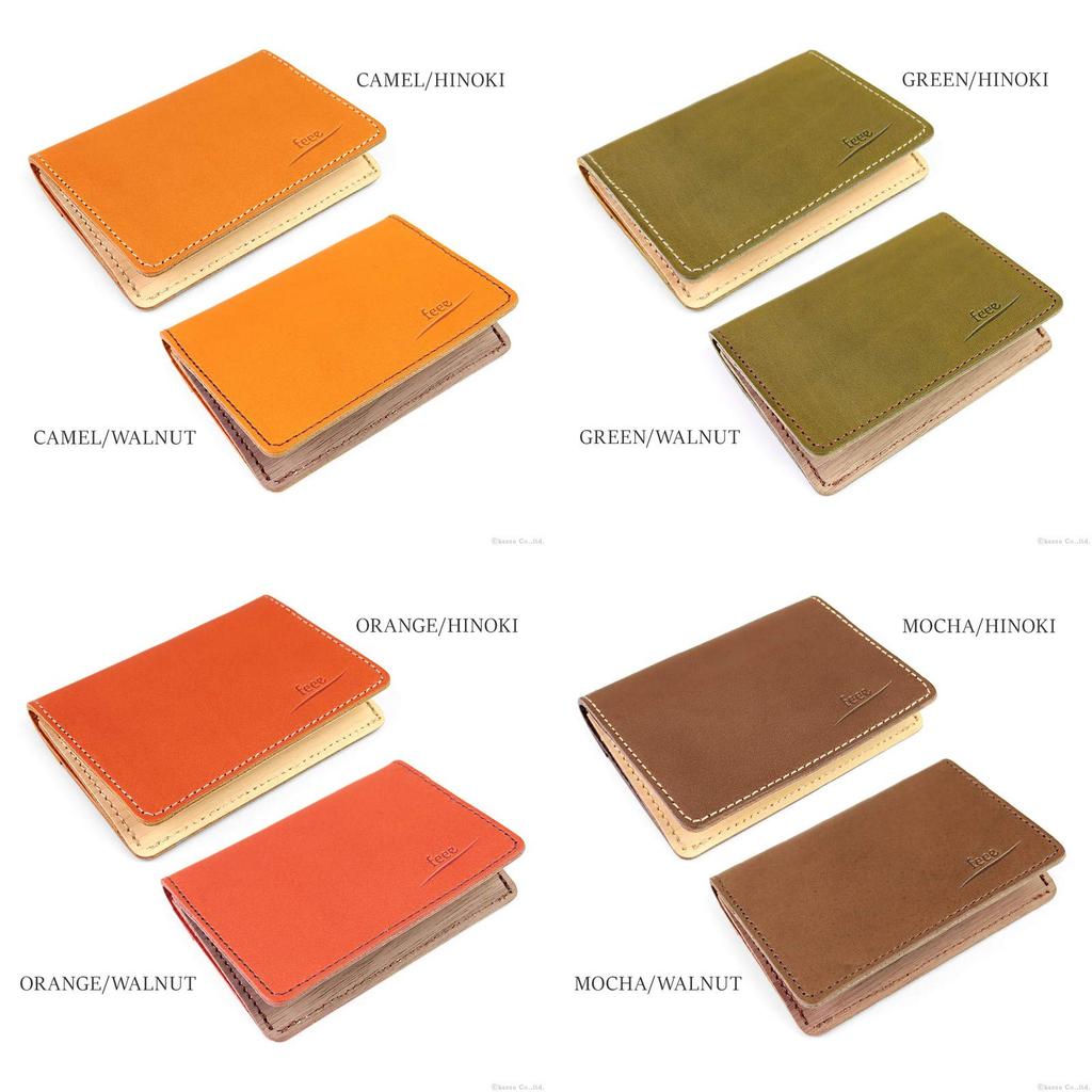 Feee Business Card Holder for Men and Genuine Leather X Natural Simple Card Made In Japan [fee] Women, (Tochigi Leather) Wood, Case,