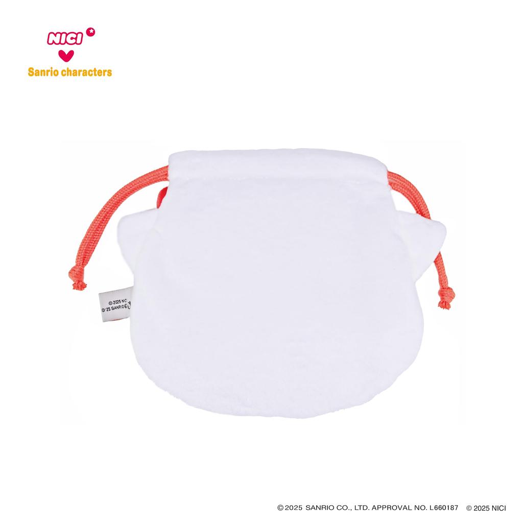 NICI x Sanrio Characters Figure Face Pouch Love Bear Brown x Hello Kitty