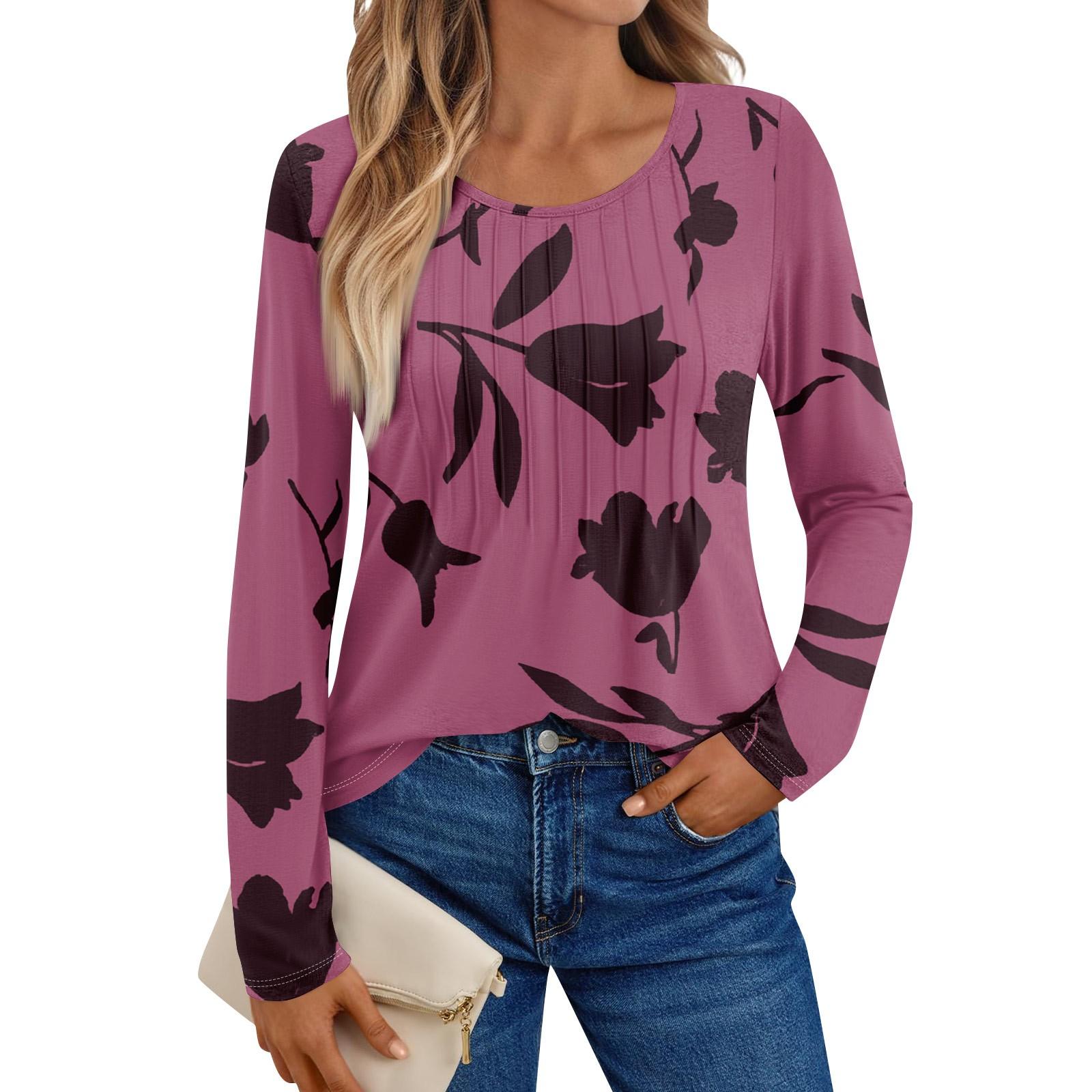 

Women s Long Sleeve Shirts Graphic Tees Casual Basic Tops Pullovers XL