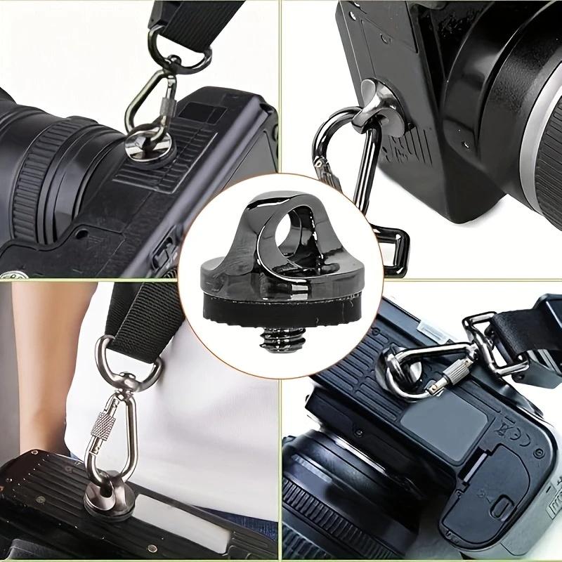 2pcs 1/4" Camera Neck Strap Screw Holder,  1/4 Thread  Screws With Rubber Washer For Quick Install/Release Wrist Strap Sling