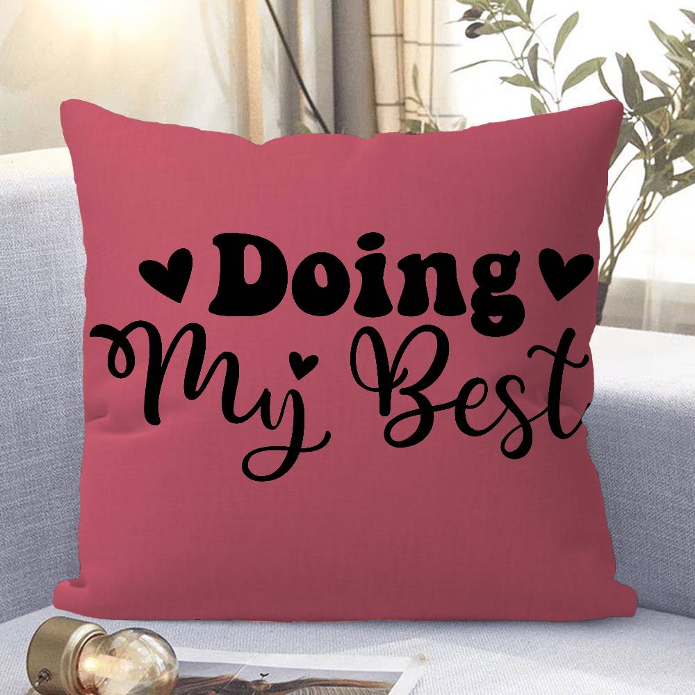 

Doing My Best Pillow Case Removable Washable Cushion Cover – All-Season Soft Linen 16x16Inch