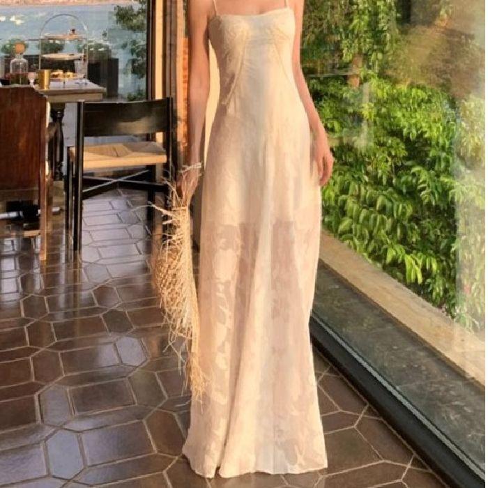 New Lace Suspender Dress Women's Summer Mint Mambo Wear Seaside Vacation Waist French Dress