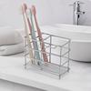 Stainless Steel Toothbrush Holder 5-Slot Layout Bathroom Organizer  Countertop Storage