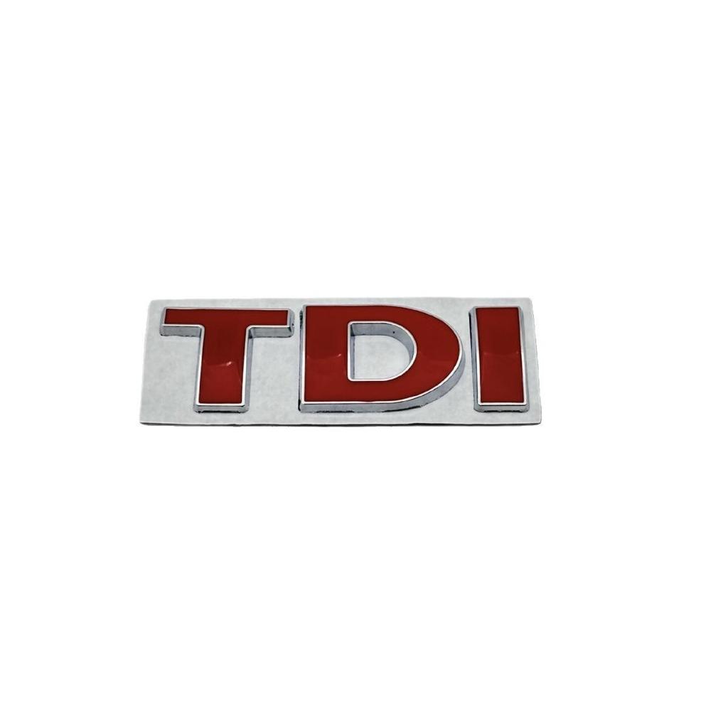 Volkswagen TDI Metal Car Sticker Set: Side, Rear, Grille Emblems & Sport Displacement Decal.