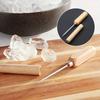 1PC Solid Wood Stainless Steel Long Ice Pick with Lid, Refrigerator Freezer Deicing Appliance, Single Fork Wooden Handle Ice Pick Ice Chisel Wine Set