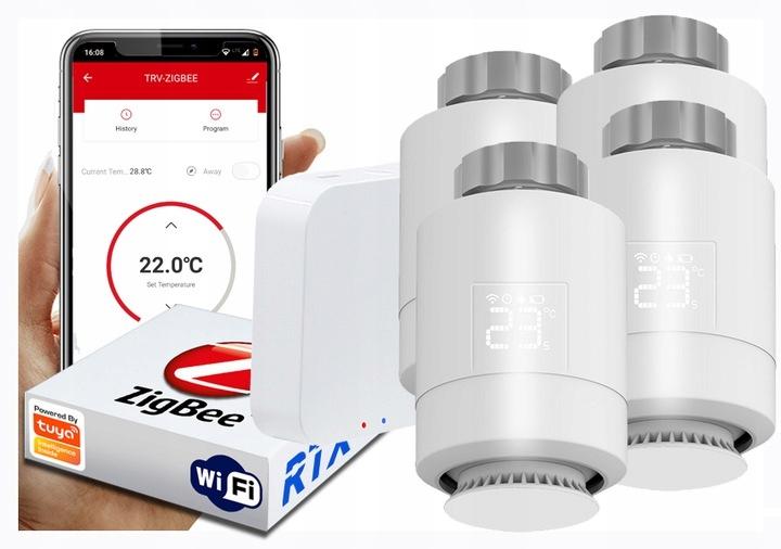 4x RTX Thermostat Head + Tuya SET Zigbee WiFi Gateway