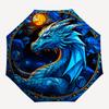 1pc Dragon Fantasy Automatic Folding Umbrella - Compact 8-Rib Design, Durable Plastic & Iron, Lightweight for Outdoor Daily Use
