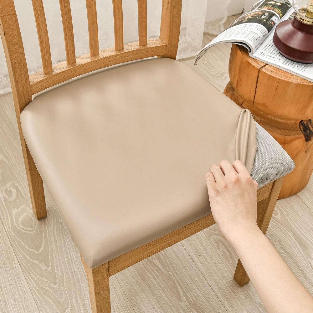 Pu Waterproof Leather Square Cushion Package, Chair Cover, Chair Seat Cover, Hotel Chair Protective Cover, Household Seat Cushion Cover
