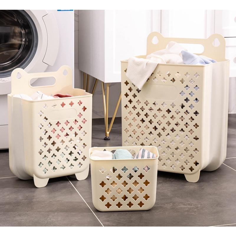 Foldable, Hollow, Breathable, Wall-mountable, No-drill Household Laundry Basket