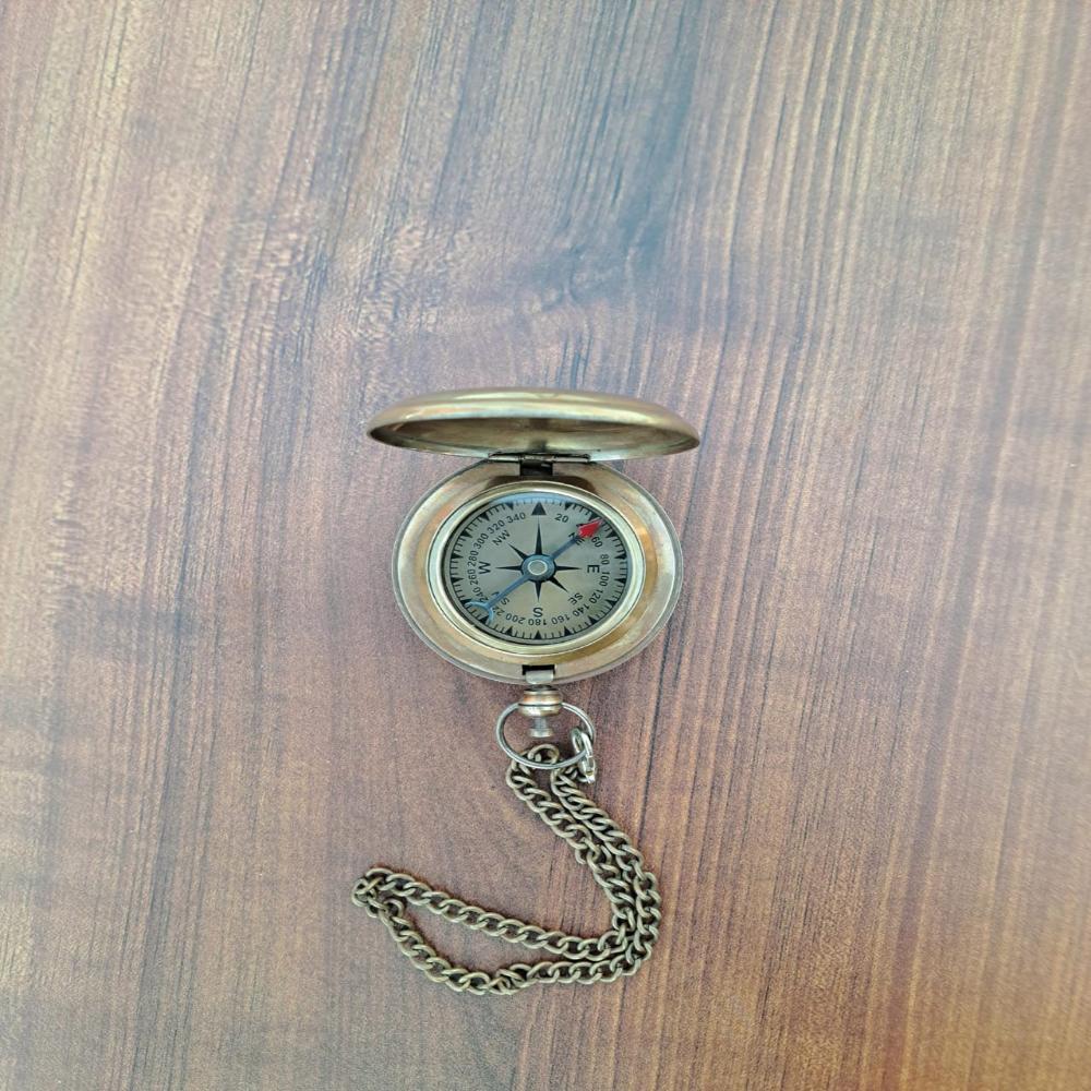 Personalized Brass Sundial Compass – Handmade Nautical Gift
