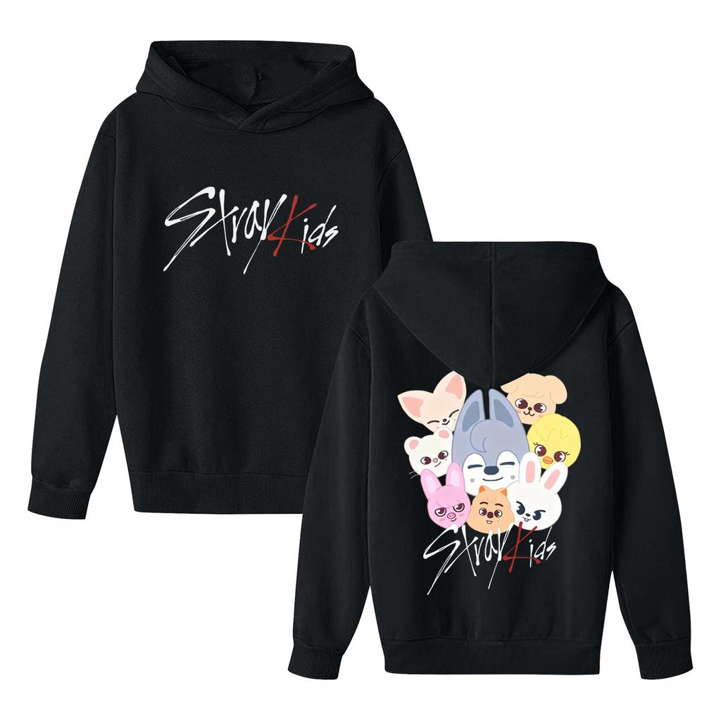 Kinder Langarm Lockerer Pullover Buchstabenaufdruck Kordelzug Kapuzen-Sweatshirt