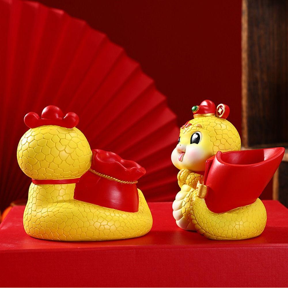 Decorative Cartoon Snake Pen Holder Creative Snake Money Box  Office Accessories