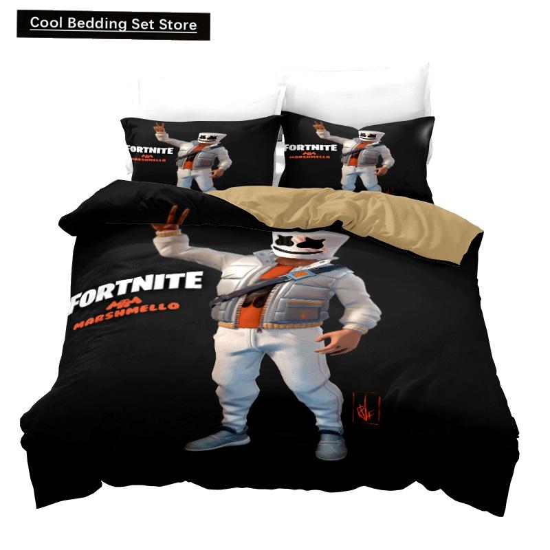 Neues 3-teiliges einseitig bedrucktes Serien-DJ-Digitaldruck-Bettbezug-Bettwäscheset Bequemes atmungsaktives Laken Bettdecke Bettset