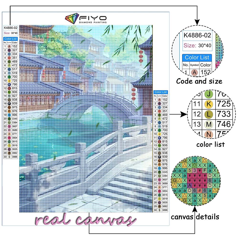 Cross Stitch Kit DIY Diamond Embroidery Chinese Style Building Diamond Painting Home Decor