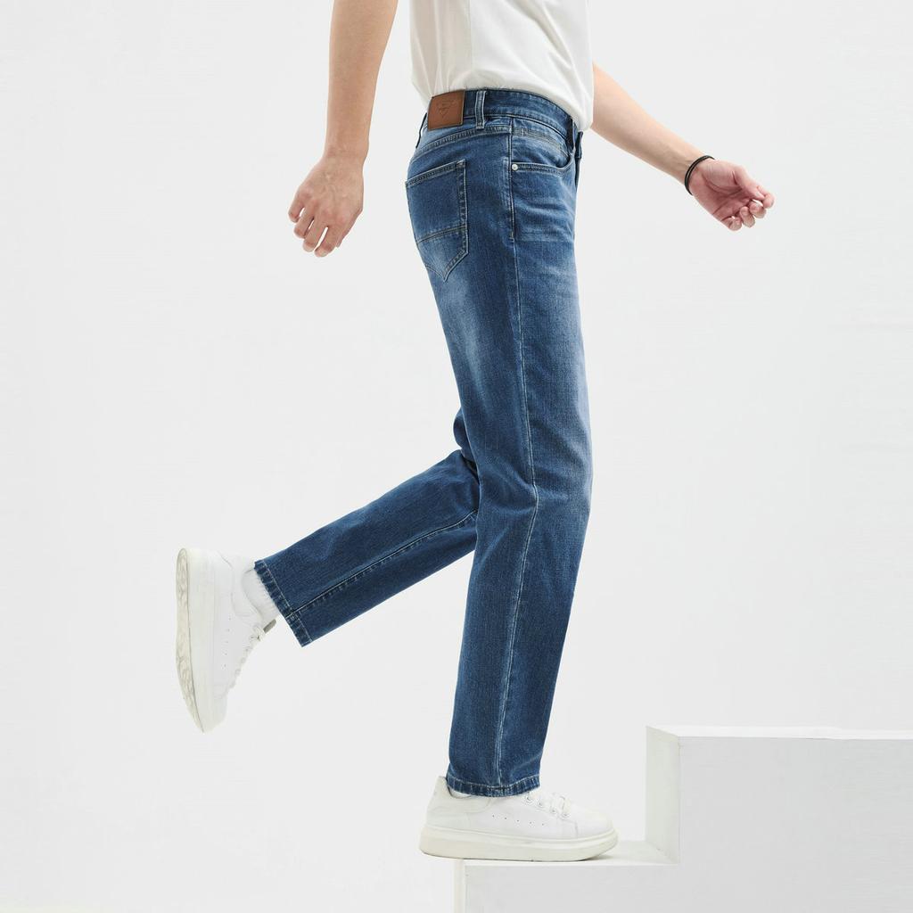Basic stretch stir fried salt denim washed pants, breathable and durable