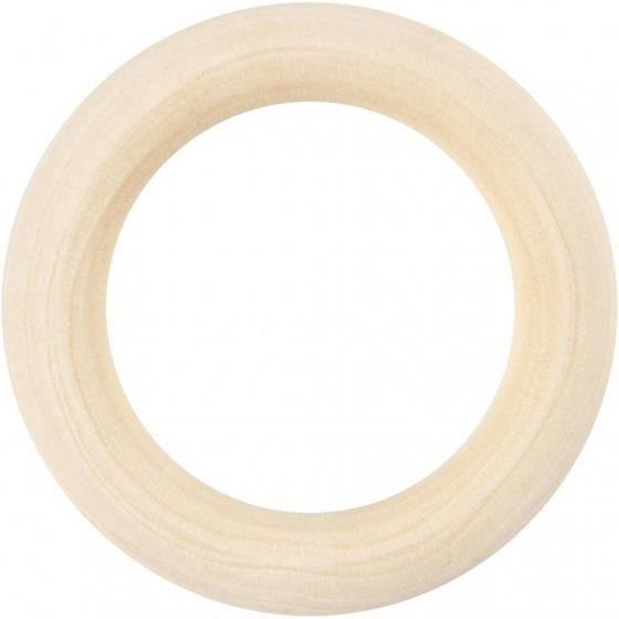 Creotime anneaux de rideau en bois unisexe 5,5 x 4 cm 6 pièces