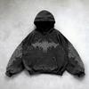 Y2K Retro Punk Solid Color 3D Printed Hoodie Streetwear Unisex Oversized Zip-Up Sweatshirt Teens